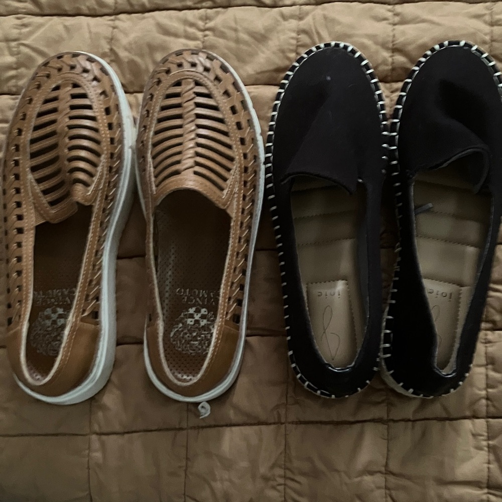 Vince Camuto Tan and Black Women's Flats